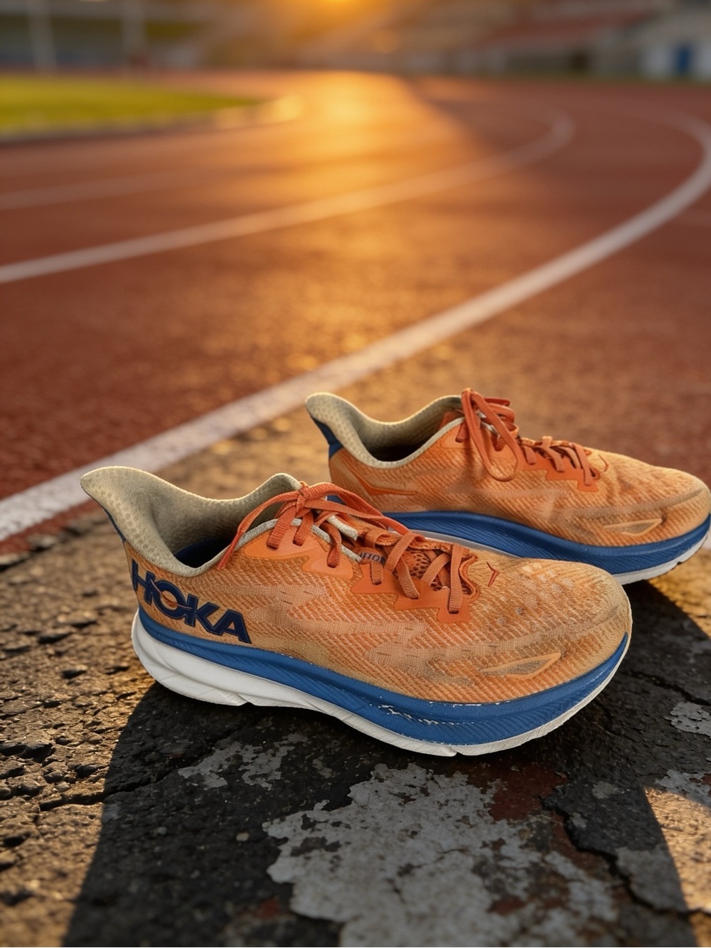 Hoka men’s sneakers Orange and Blue size 9D